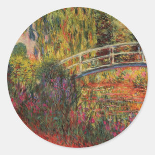Monets Water Lily Pond Runder Aufkleber