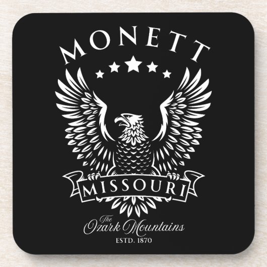 Monett Ozark Mountains Vintager Adler Getränkeuntersetzer (Vorderseite)
