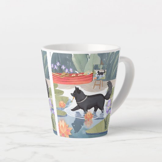 MONETZ LITTLE HELPER Schwarzer Hund Milchtasse (Rechte Ecke)