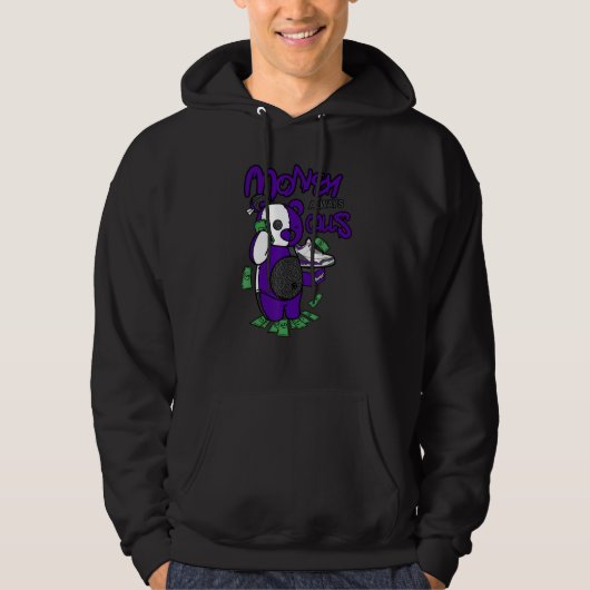 Money Always Calls Bear Dripping Matching Dark Iri Hoodie (Vorderseite)