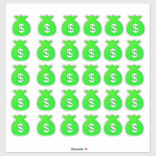 Money Bag Stickers Aufkleber (Blatt)