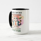 Money Can't Buy Happiness Funny Cat Lover Gift Tasse (Vorderseite Links)