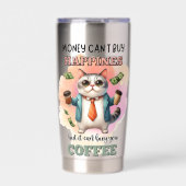 Money Can't Buy Happiness Funny Cat Lover Gift  Thermobecher (Vorderseite)