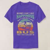 Money Cant Buy Happiness Retro Funny Bus T-Shirt (Design vorne)