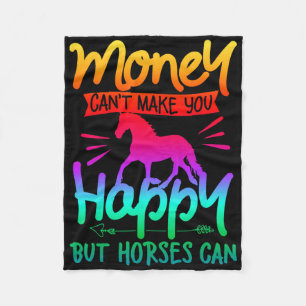 Money Cant kaufen glückliche Pferde Reiten Farbenf Fleecedecke