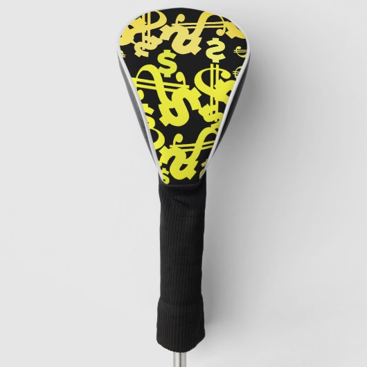 Money Dollar signiert Financial Pattern Golf Head Headcover (Vorderseite)