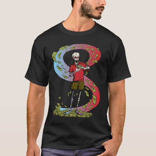 money dollars skeleton spending T-Shirt (Vorderseite)