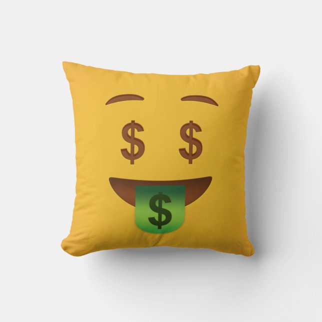 Money Face Emoji   Kissen (Vorderseite)
