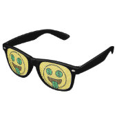 Money Face Emoji Retro-Sonnenbrille Partybrille (Schrägansicht)