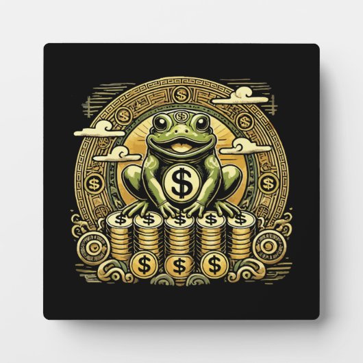 Money Frog, Lucky Toad, Jin Chan - Erfolg Glück Fotoplatte (Vorderseite)