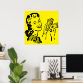 Money Girl Pop Art Large Poster (Heimbüro)