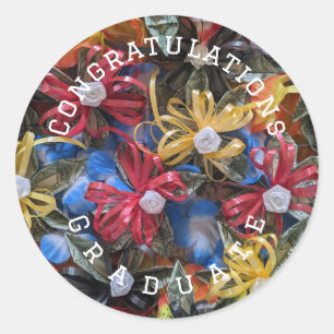 Money lei Design Gratulationen Graduiertenaufklebe Runder Aufkleber