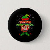 Money Minded Elf Christmas Matching Costumes X-mas Button (Vorderseite)