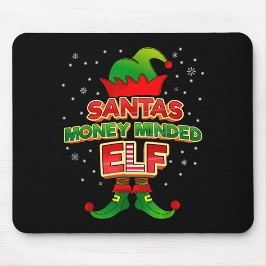 Money Minded Elf Christmas Matching Costumes X-mas Mousepad (Vorne)