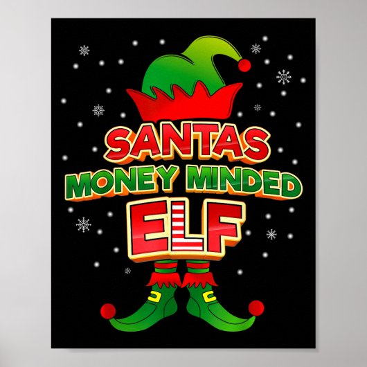 Money Minded Elf Christmas Matching Costumes X-mas Poster (Vorne)