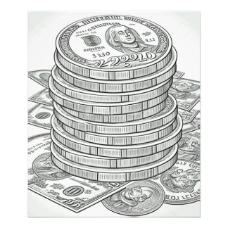 Money Money Money Coloring Poster