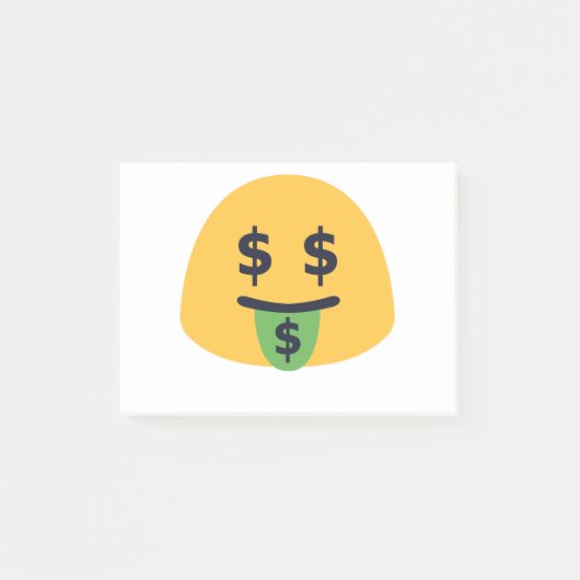 Money Mouth Emoji Post-it Klebezettel (Vorderseite)