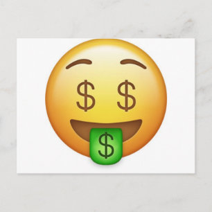 Money Mouth Unglaublich witzig Emoji Postkarte