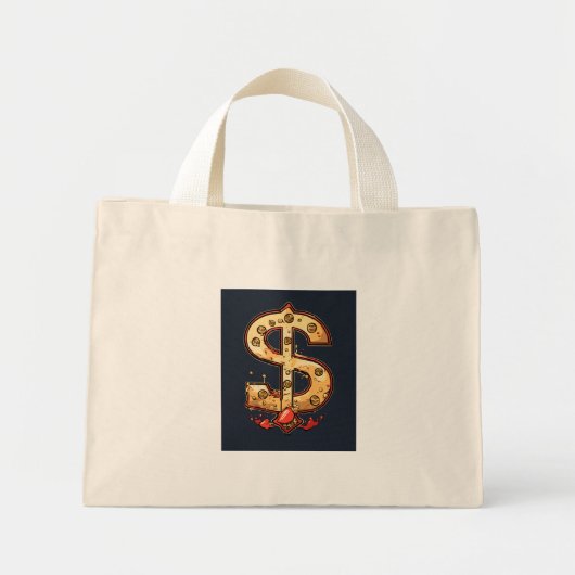"Money Moves: Dollar Print Shopping Bag" Mini Stoffbeutel (Vorne)
