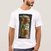 "Money Moves: White T - Shirt with Dollar Print" (Vorderseite)