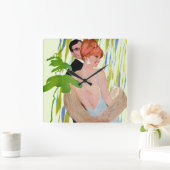 Money On Her Mind Quadratische Wanduhr (Zuhause)