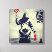 Money or Love Graffiti Leinwanddruck (Vorderseite)