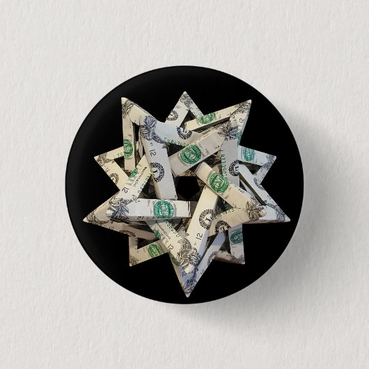 Money Origami Five Intersecting Tetrahedra Button (Vorderseite)