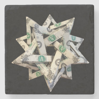 Money Origami Five Intersecting Tetrahedra Steinuntersetzer