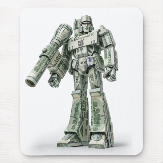 Money Origami Mega Tron Roboter Mousepad (Vorne)