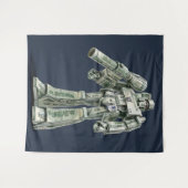 Money Origami Mega Tron Roboter Wandteppich (Vorderseite (Horizontal))