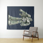 Money Origami Mega Tron Roboter Wandteppich (Beispiel (Horizontal))