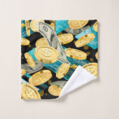 Money Pattern 2 Badhandtuch Set (Waschlappen)