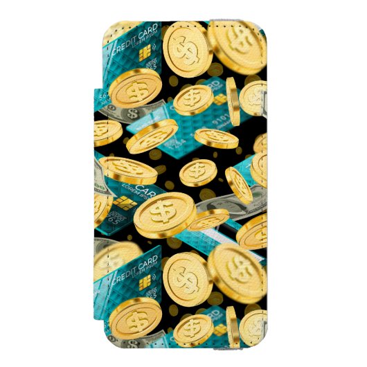 Money Pattern 2 Incipio iPhone Geldbeutel-Hülle (Folio Vorderseite)