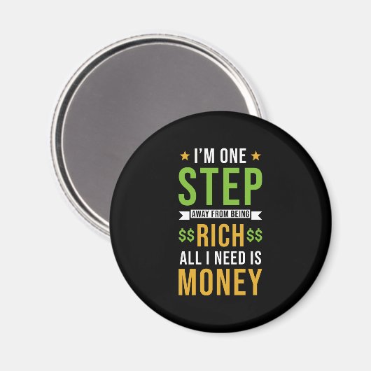 Money Quote funny Magnet (Vorderseite/Rückseite)