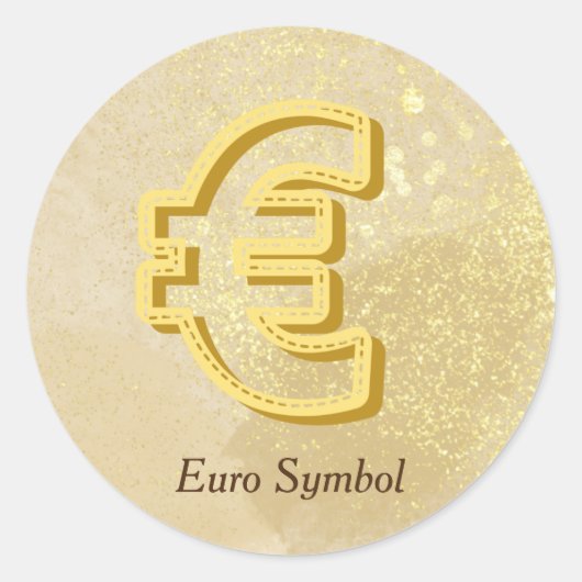 Money Reiki infundiert Gelbes Euro-Symbol Runder Aufkleber (Vorderseite)