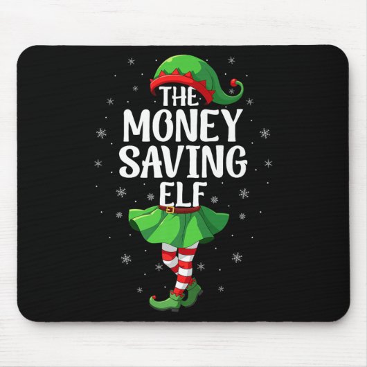 Money Saving Elf Christmas Girls Women Elf Squad X Mousepad (Vorne)