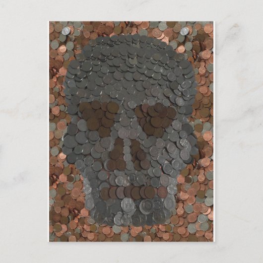 Money Skull Design Halloween Postkarte (Vorderseite)