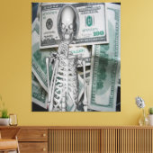 Money Stretched Canvas Print Leinwanddruck (Insitu (Wohnzimmer))