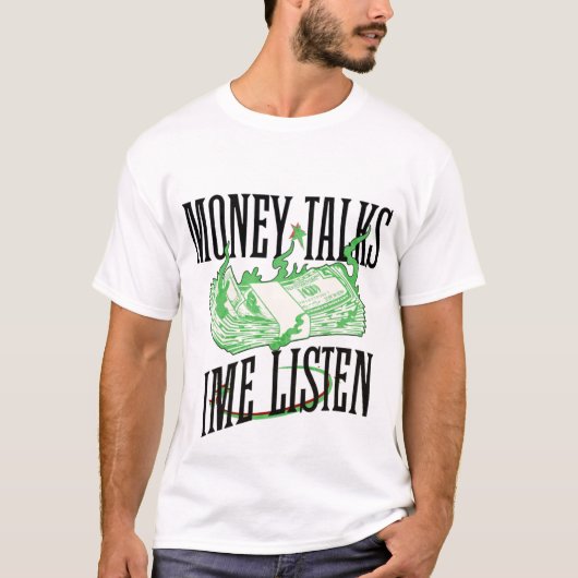 Money Talks Time Listens T-Shirt – Hustle Mindset (Vorderseite)