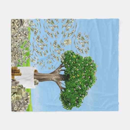 Money Tree Blanket Fleecedecke (Vorderseite (Horizontal))