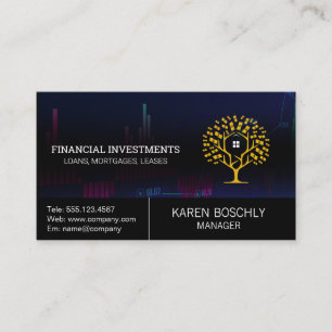 Money Tree Logo Investitionen Visitenkarte