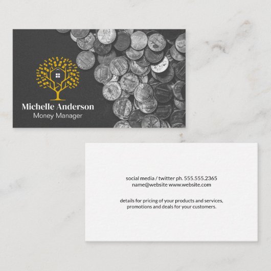 Money Tree | Münzen Visitenkarte (Vorne/Hinten)