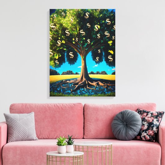 Money Tree Prosperity Wealth Abundance Blessing Leinwanddruck (Insitu (Wohnzimmer))