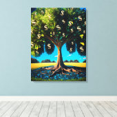 Money Tree Prosperity Wealth Abundance Blessing Leinwanddruck (Insitu (Holzboden))