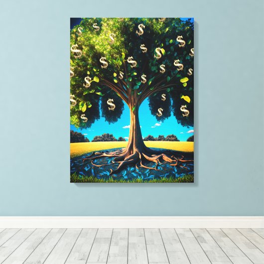 Money Tree Prosperity Wealth Abundance Blessing Leinwanddruck (Insitu (Holzboden))