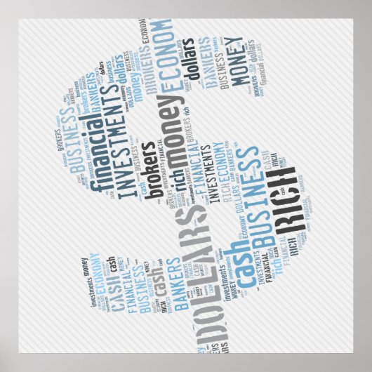 Money Typed Text Symbol | Geschenke Poster (Vorne)