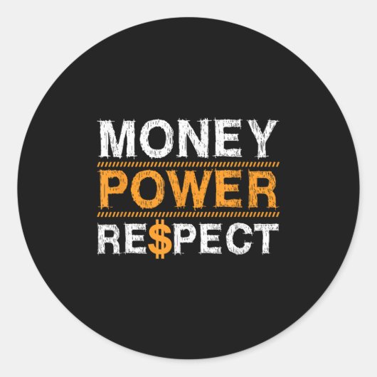 Money Wer Respect Rap Lover Entrepreneur Christmas Runder Aufkleber (Vorderseite)