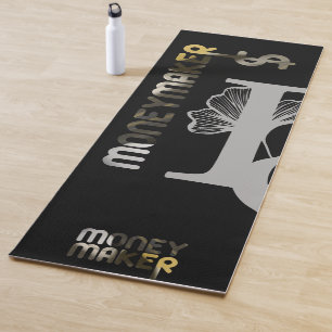 MONEYMAKER Yoga Kunstvoll Abstrakte Kunst, Schwarz Yogamatte