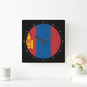 Mongol (Mongolei) flag Wall Clock Quadratische Wanduhr (Zuhause)