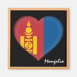 Mongolei Fahne & Mongolische Herzfeiertage /sport Magnet